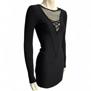 Beautiful sexy Guess black long sleeve bodycon dress